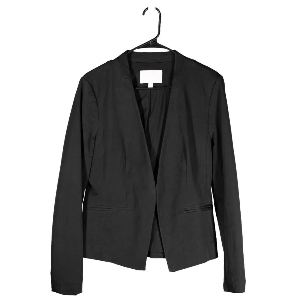 Banana Republic Women's Blazer Black Stretch Cotton Career Work Suit Jacket 12